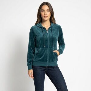 Royale Lady Black Velour Zip-Up Hoodie - Size 2X